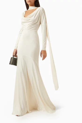 Yana Maxi Dress in Jersey-lycra