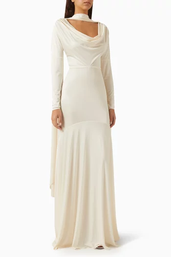 Yana Maxi Dress in Jersey-lycra
