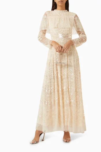 Sequin Embellished Dress in French Tulle