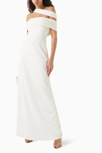 Aria Asymmetric-hem Midi Dress in Cupro