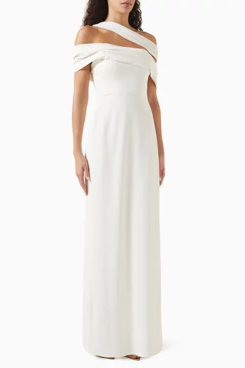 Aria Asymmetric-hem Midi Dress in Cupro