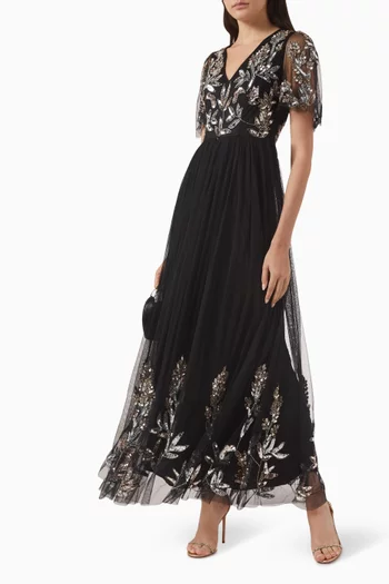 Embellished Maxi Dress in Tulle