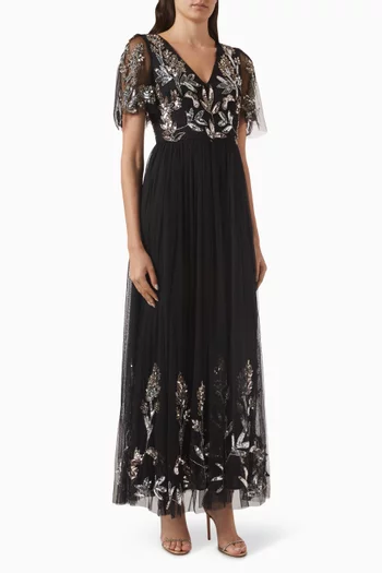 Embellished Maxi Dress in Tulle