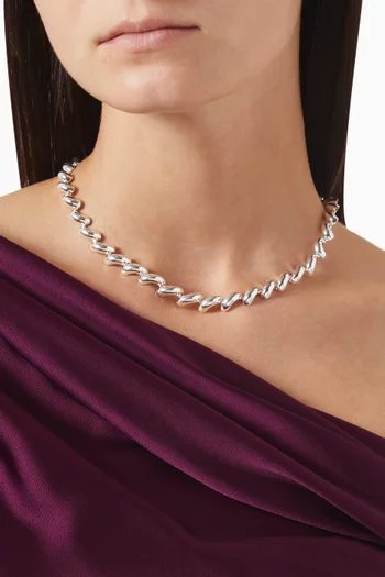 The Edith Necklace in Sterling Silver-plated Brass
