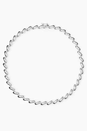 The Edith Necklace in Sterling Silver-plated Brass