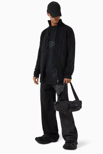 Y2K Zip-up Cardigan in Cotton-knit