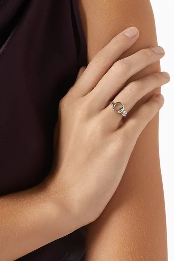 خاتم بتصميم لجام حصان نحاس مطلي فضة