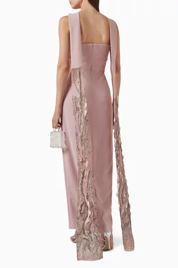 Moi Shawl Gown in Lycra Crepe