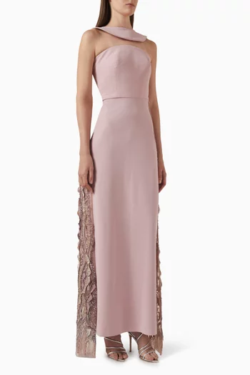Moi Shawl Gown in Lycra Crepe