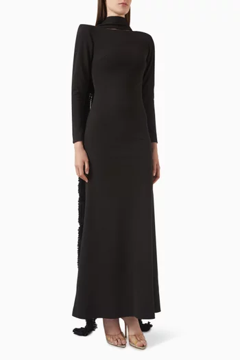 Amata Shawl Gown in Lycra Crepe