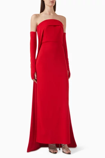 Nora Side-cape Gown in Lycra Crepe