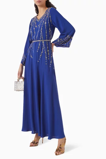 Embellished A-line Jalabiya in Crepe