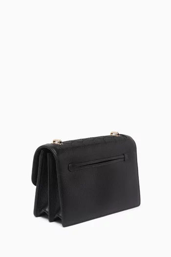 Ladies First 24 Embroidered Shoulder Bag in Armure Leather