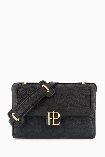Ladies First 24 Embroidered Shoulder Bag in Armure Leather