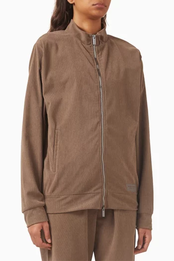 Bomber Jacket in Ribbed Velvet