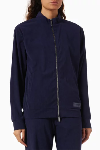 Bomber Jacket in Ribbed Velvet