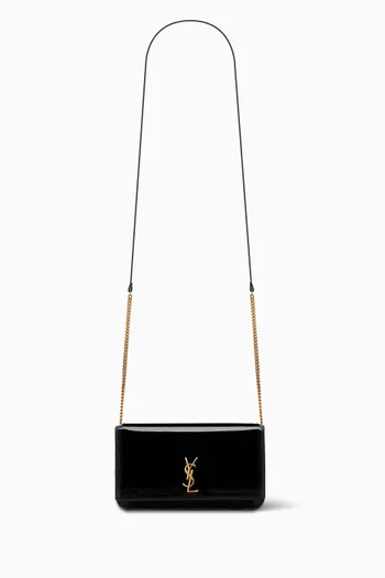 Cassandre Phone Holder with Strap in Patent Leather