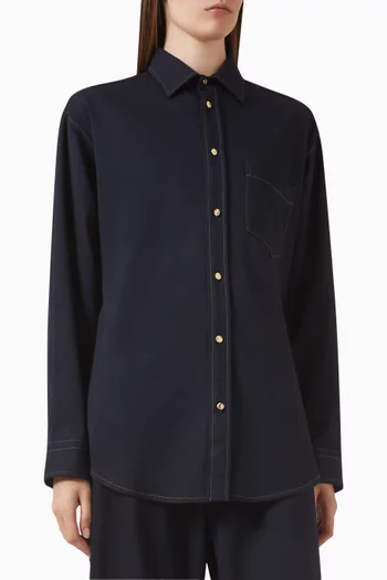 Anne Tailored Shirt in Wool Blend