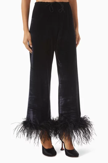 Plumage Wide-leg Pants in Velvet