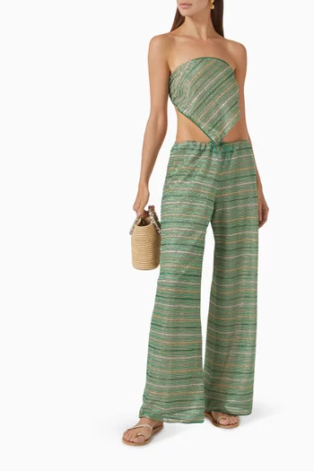 Shiny Striped Pants in Lurex