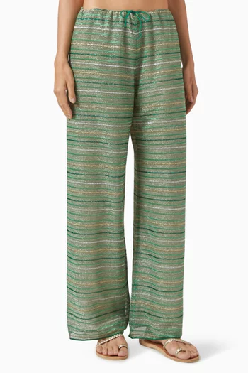 Shiny Striped Pants in Lurex