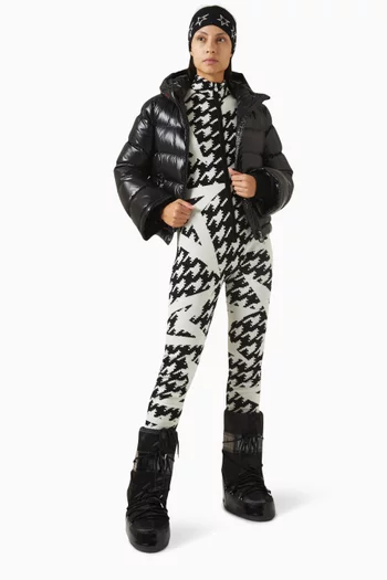 Houndstooth Jumpsuit in Merino Wool