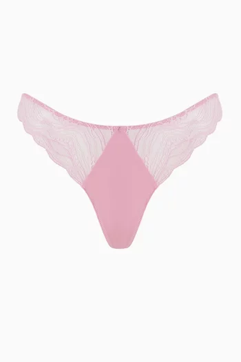 CK Instinct Thong in Sheer Lace & Microfibre
