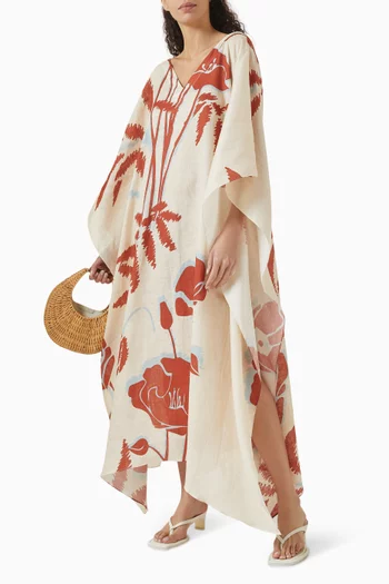 Morena Belted Kaftan in Linen