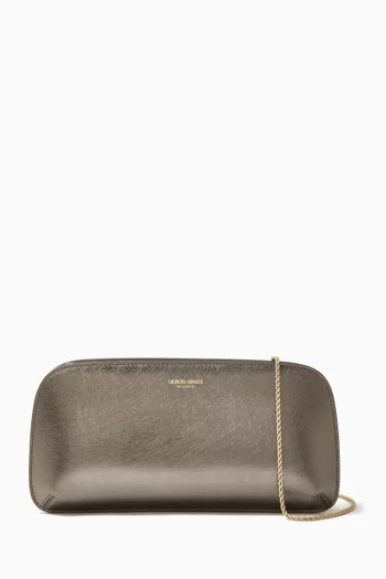 La Prima Clutch Bag in Laminated Leather