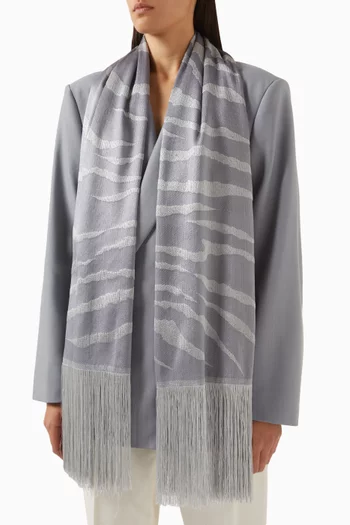 Tiger Print Scarf in Viscose-blend