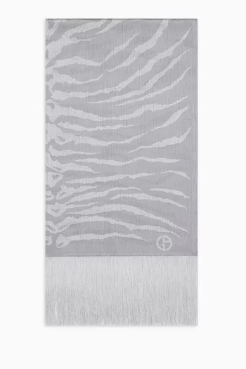 Tiger Print Scarf in Viscose-blend