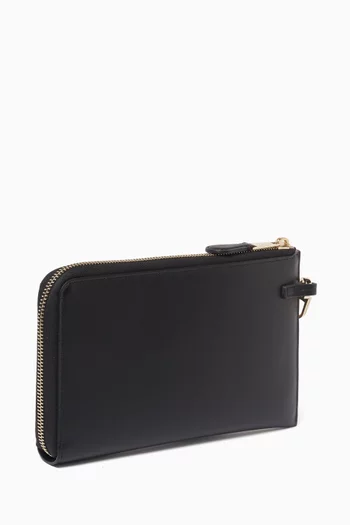 Wrap-around Zip Wallet in Leather