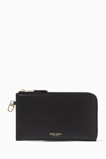 Wrap-around Zip Wallet in Leather