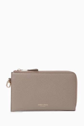 Zip Around Wallet in Grained Leather