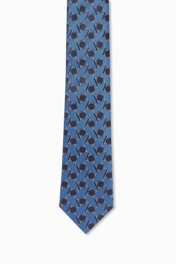 Geometric Tie in Silk