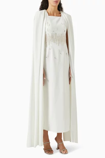 Embroidered Crystals Maxi Dress