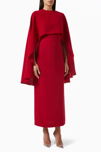 Cape Midi Dress