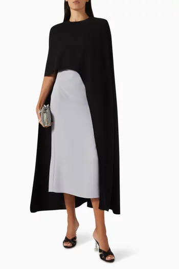 Cape Midi Dress in Satin