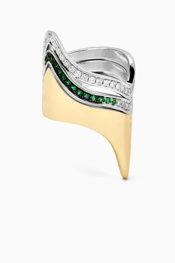 Rainbow Stacked Rings in 14kt Gold, Set of 3