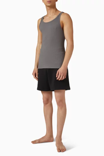 طقم تي شيرت بلا أكمام قطن مضلع، 3 قطع