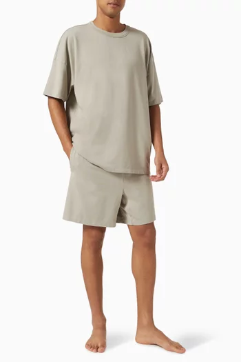 شورت مريح بقصة فضفاضة جيرسيه