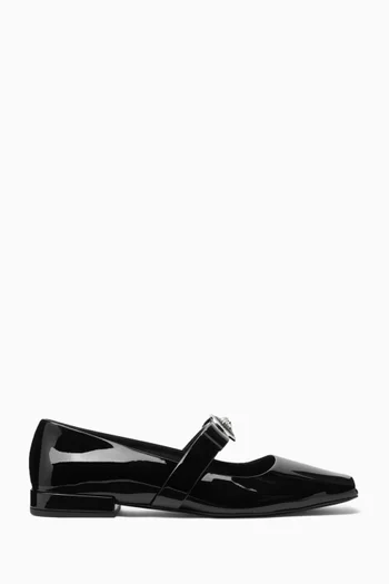 Gianni Ribbon Ballet Flats in Patent Leather