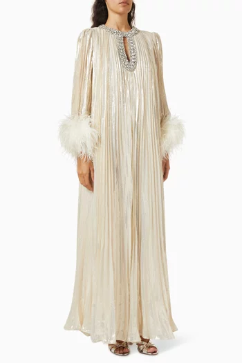 Feather Maxi Dress