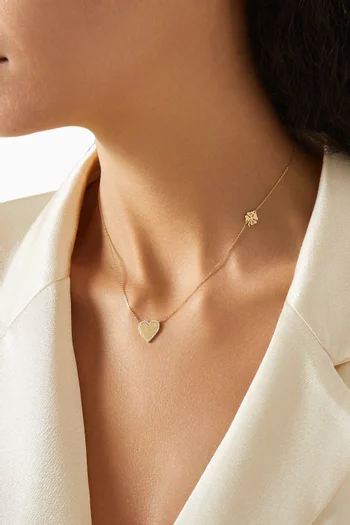 Dainty Diamonds Heart Necklace in 18kt Gold