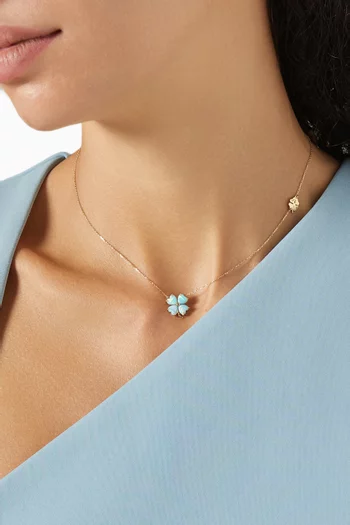 Oh Clover! Amazonite Necklace in 18kt Gold
