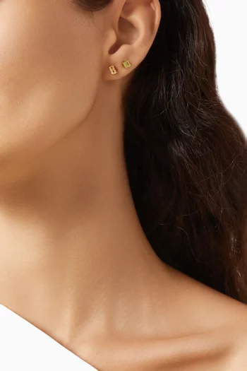 The Amina Stone Studs Set in 18kt Gold Vermeil