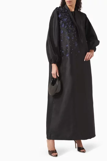 Scarlet Velvet Abaya in Silk