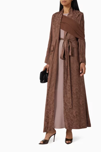 Scarlet Velvet Abaya in Silk