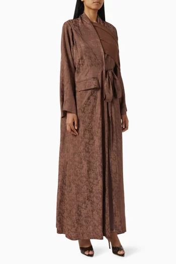 Scarlet Velvet Abaya in Silk
