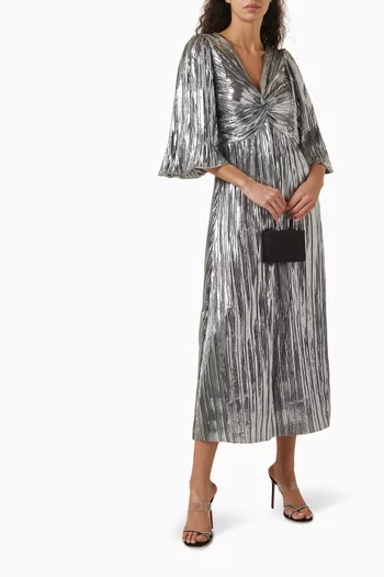 Yasregina Shiny Midi Dress in Plissé